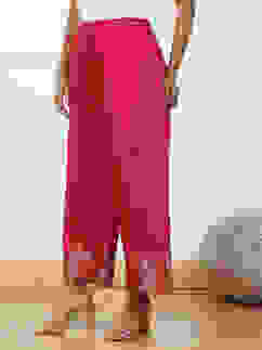 Pink Jacquard Solid Straight Palazzo Pants image number 2