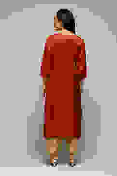 Rust Orange Viscose Straight Printed Kurta image number 4