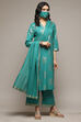 Light Blue Cotton Straight Kurta Palazzo Suit Set image number 7