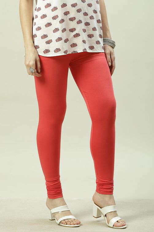 Camel Cotton Blend Solid Churidar image number 3