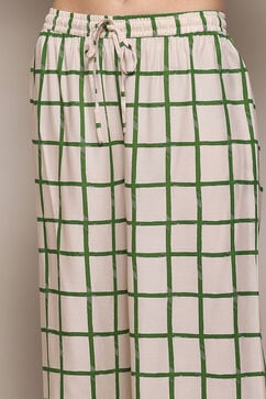 Green Rayon flax Straight Kurta Palazzo Suit Set image number 2