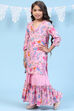 Pink Rayon Straight Printed Kurta Set image number 3