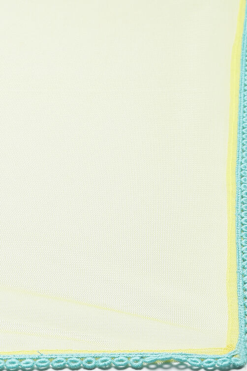 Turquoise Yarndyed A-Line Kurta Regular Pants Suit Set image number 2