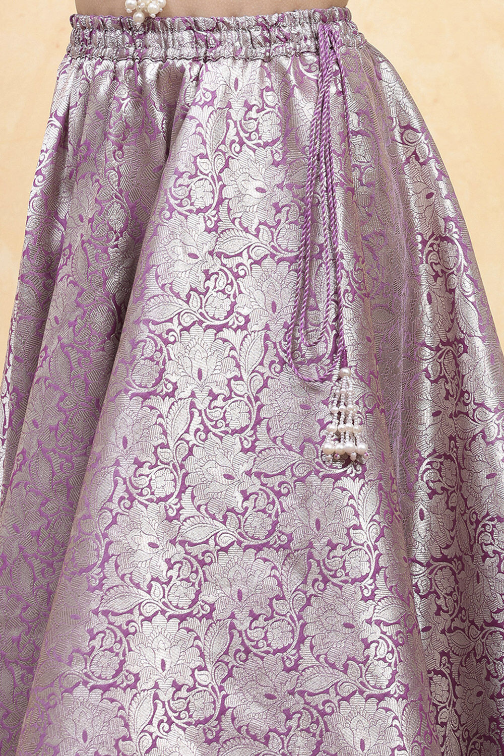 Purple Polyester Dyed Relaxed Lehenga Set image number 2