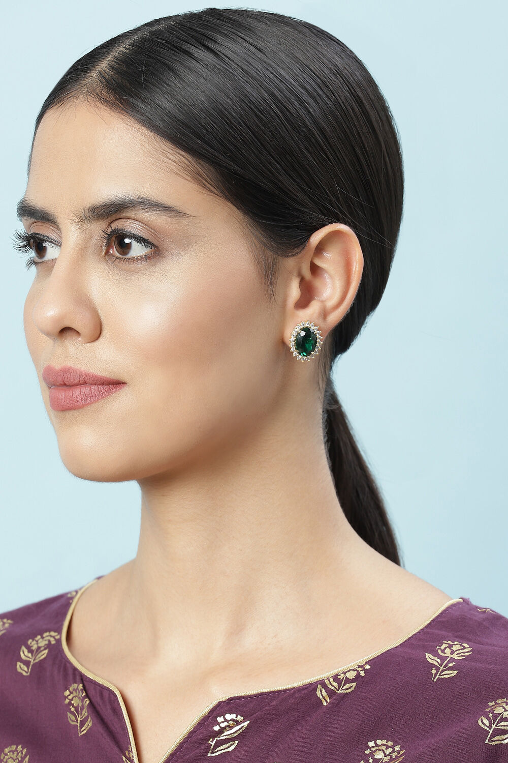 Green Brass Earrings image number 3