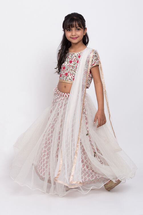 White Floral Lehenga Set image number 2
