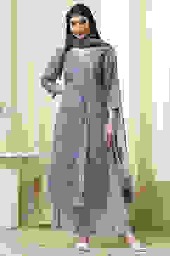 Turquoise Cotton Screen Print Unstitched Suit Set image number 1