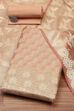 Blue Cotton Printed Embroidered Unstitched Suit Set image number 0