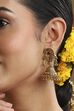 Gold Plated Brass Minimal Stone Studded Jhumkas image number 1