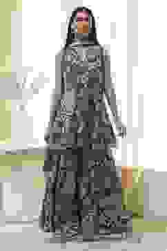 Green Cotton Floral Peplum Suit Set image number 6