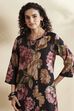 Grey Poly Viscose Floral  A-Line Kurta image number 1