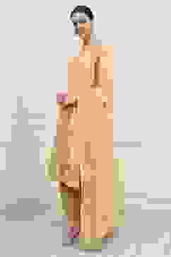 Mustard Chanderi Blend Brocade Unstitched Suit Set image number 4