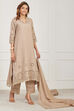 Grey Cotton Asymmetric Suit Set image number 7