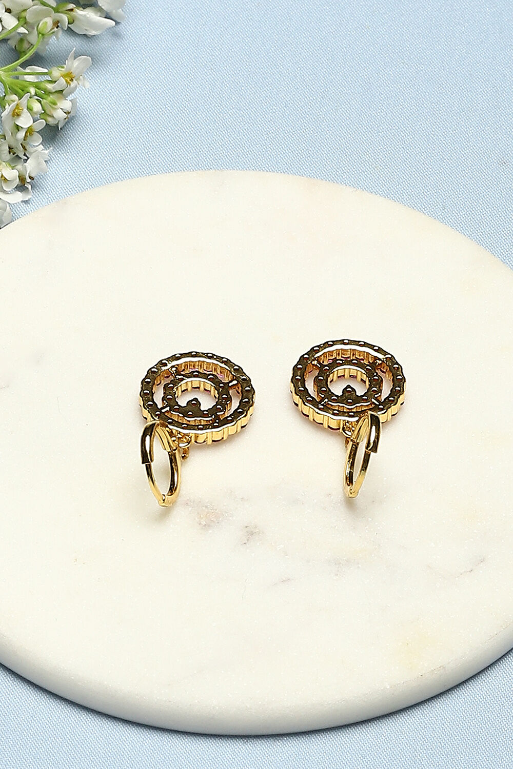 Pink Brass Earrings image number 2