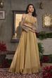 Gold Toned Art Silk Solid Lehenga Set With Jacket