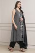 Black Cotton Printed Anarkali Suit Set image number 5