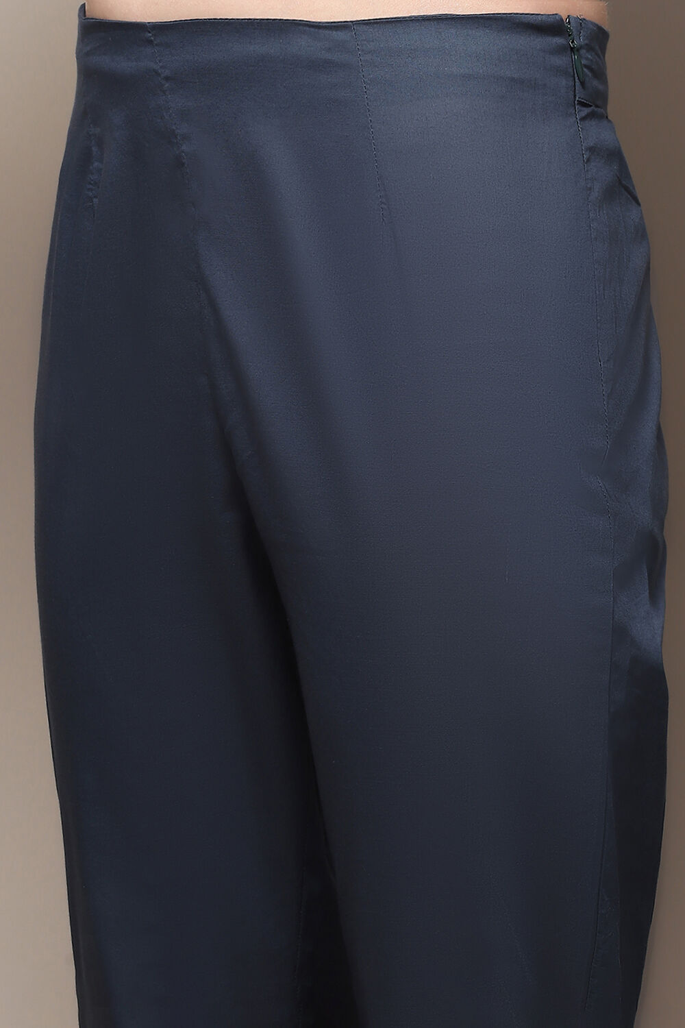 Marine Blue Printed Cotton Straight Suit Set image number 2