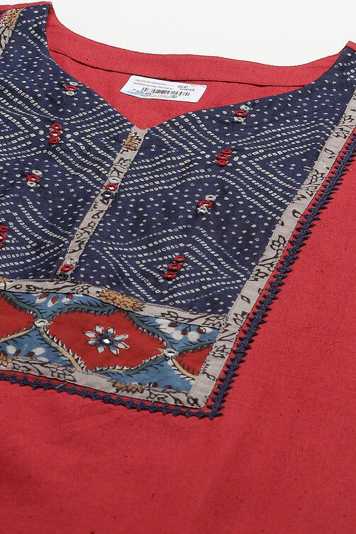 Indigo Cotton Blend Woven Unstitched Suit Set image number 2