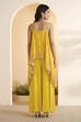 Yellow Modal Satin Asymmetric Suit Set image number 4
