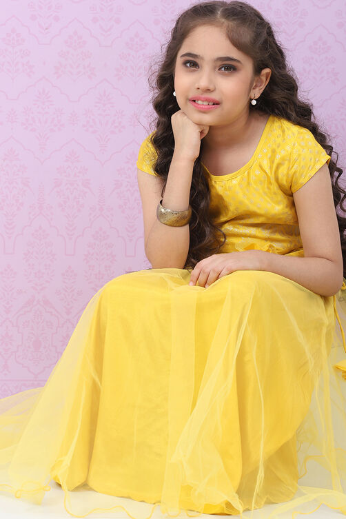 Yellow Viscose Lehenga Set image number 6