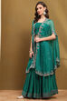 Fuchsia Silk Chanderi Festive Lightweight Flared Lehenga Set image number 4