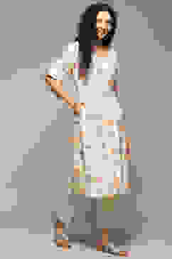 Organic Rayon Front Open Printed Kurta image number 4