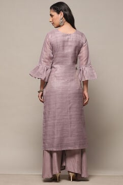 Violet Silk Blend Unstitched Suit set image number 6