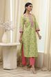 Green Cotton Printed Straight Kurta image number 4