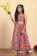 Light Pink Viscose Rayon Flared Printed Lehenga Set image number 0