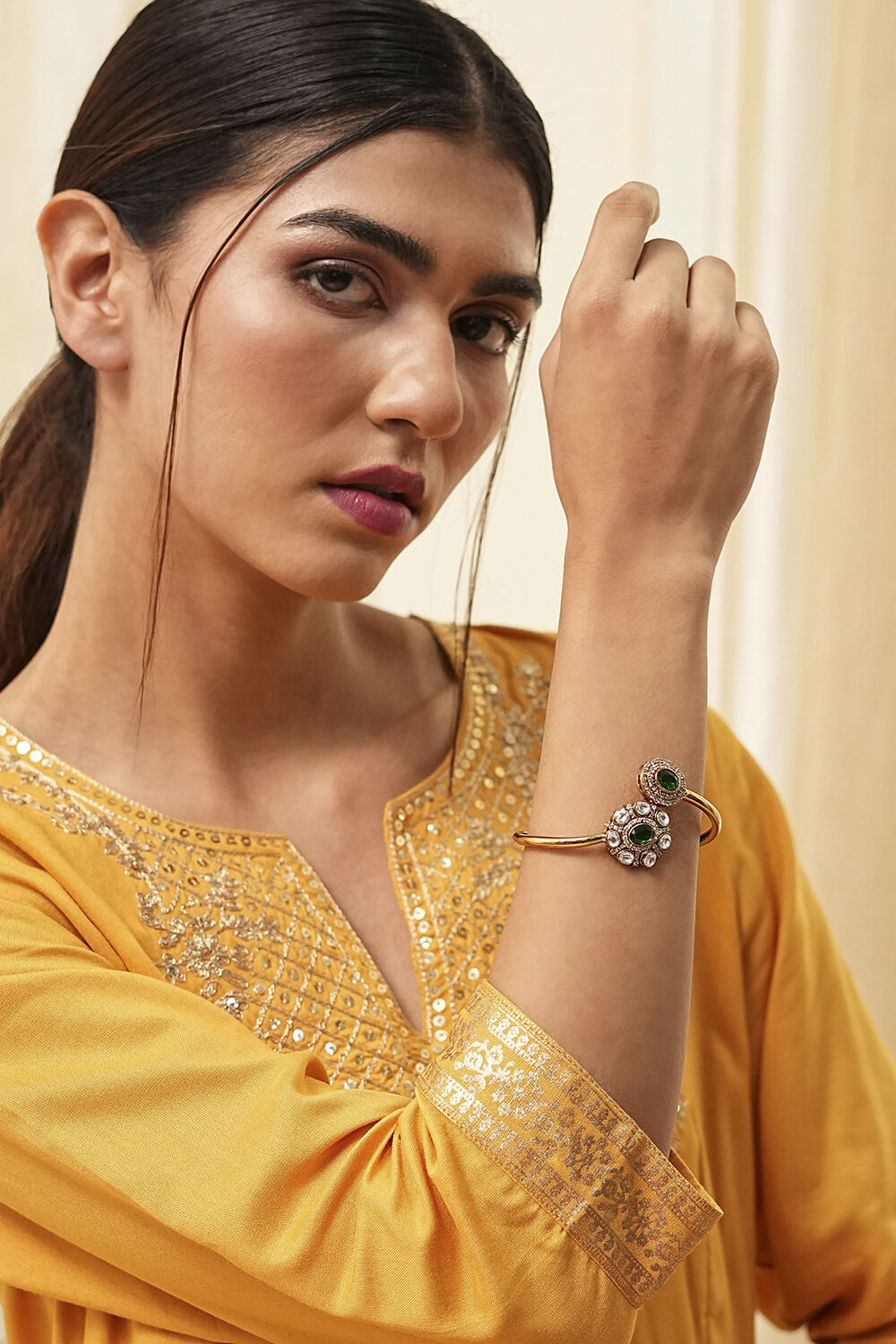 Green Brass Bracelet image number 1