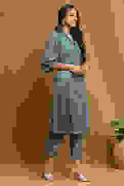 Teal Knit Straight Set image number 5