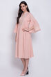 Peach Viscose Cotton A-Line Kurta image number 3