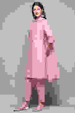 Light Pink Art Silk Straight Kurta Pant Suit Set image number 4