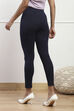 Black Cotton Blend Solid Leggings image number 5