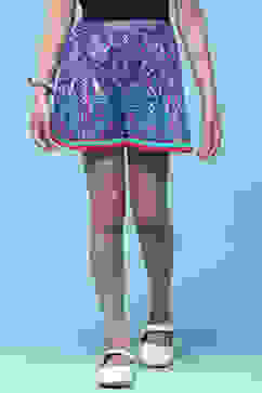 Blue Mosaic Printed Cotton Shorts image number 5