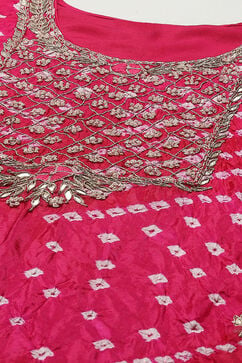 Pink Silk Blend Unstitched Suit set image number 2