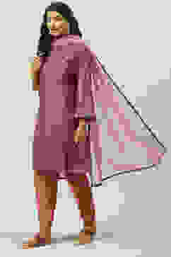 Onion Pink Printed Straight Kurta Salwar Suit Set image number 5