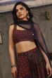 Navy Polyester Dyed Sharara Suit Set image number 1