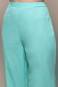 Sea Green Cotton Blend Unstitched Suit Set image number 3