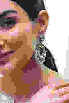 Off White Brass Chaandbali image number 1