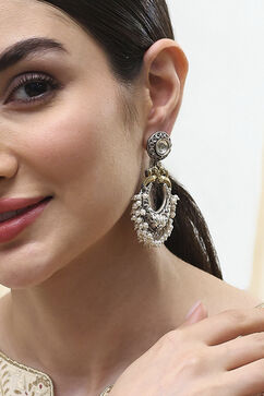 Off White Brass Chaandbali image number 1