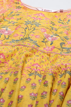 Yellow Cotton Anarkali Kurta Palazzo Suit Set image number 1