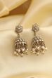 White Gold Plated Alloy Studded Jhumkas image number 0