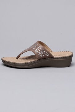 Cream Synthetic Suede Sandals image number 3
