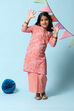 Peach Cotton Straight Printed Kurta image number 0