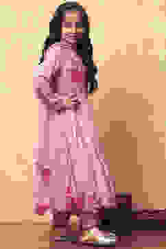 Pink Polyester Blend Anarkali With Jacket Suit Set image number 4