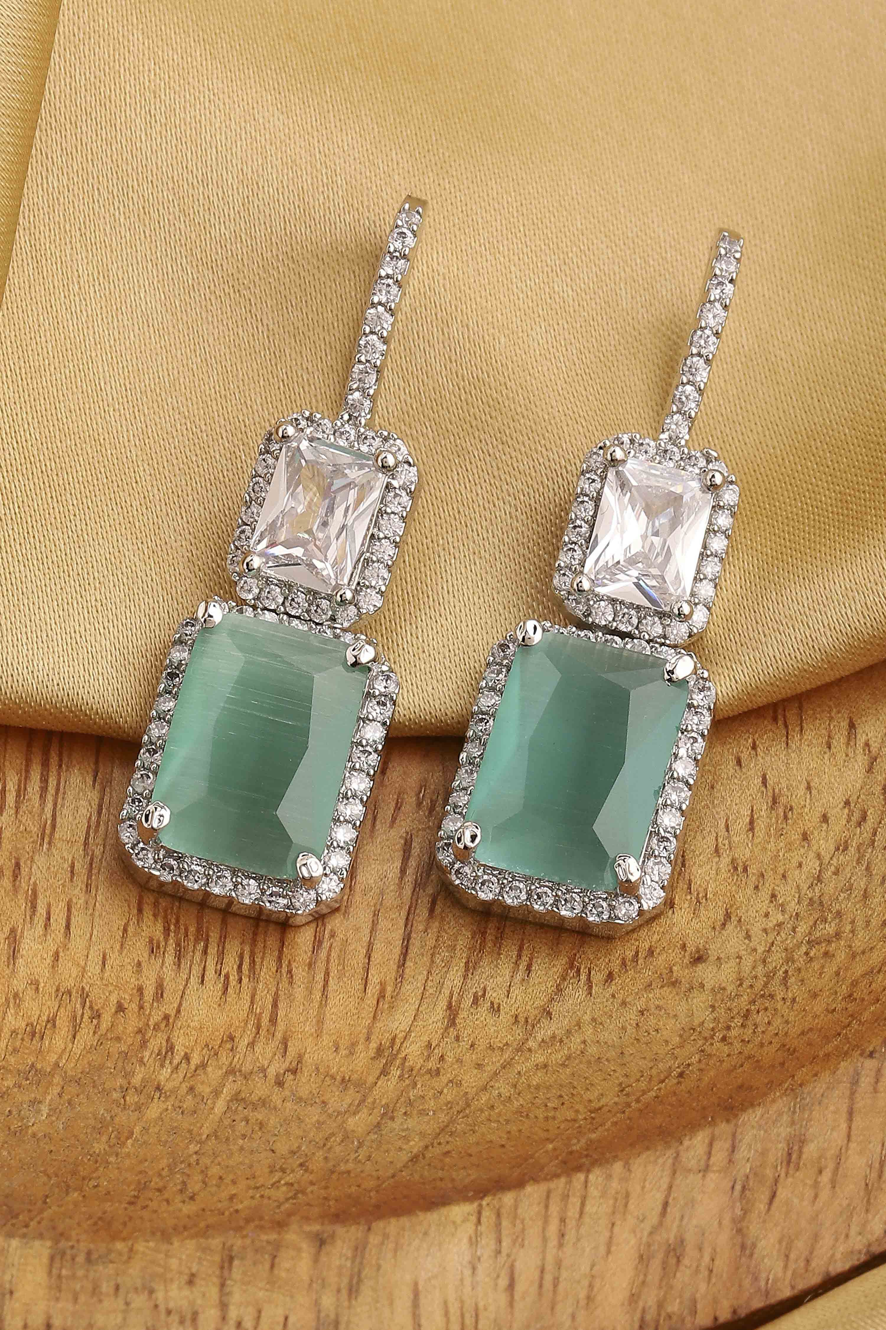 Mint Green Brass Drop & Danglers image number 0