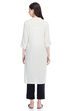 Natural Front Open Cotton And Flax Solid Kurta image number 4