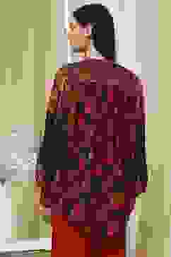 Blue Printed High-Low Top image number 3