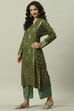 Green Rayon Straight Printed Kurta image number 2